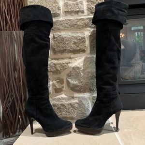 Stuart Weitzman  Black Suede over the knee boots